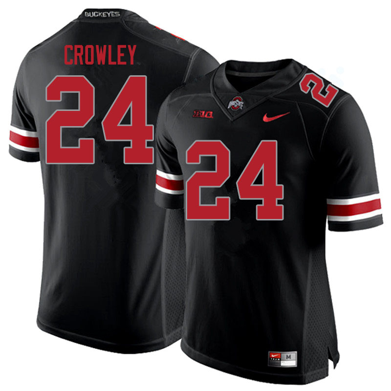 Men #24 Marcus Crowley Ohio State Buckeyes College Football Jerseys Sale-Blackout